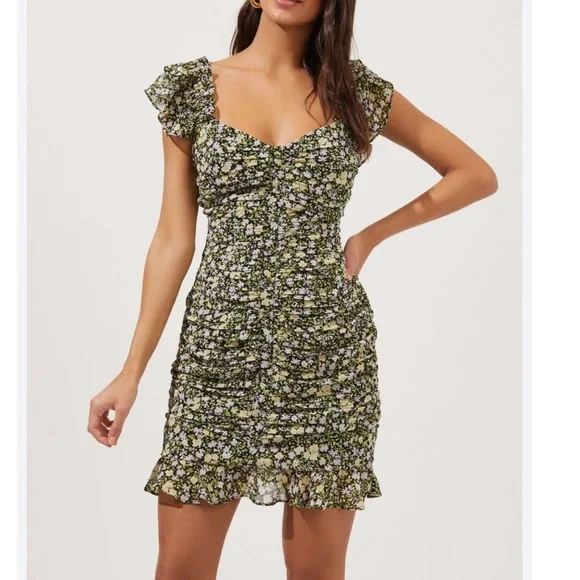 Astr | Dresses | Astr The Label Floral Ruched Fairy Mini Dress Green Lilac Ditsy L Boho Whimsical | Poshmark Astr | Dresses | Astr The Label Floral Ruched Fairy Mini Dress Green Lilac Ditsy L Boho Whimsical | Poshmark